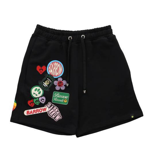 Barrow Unisex Logo Print Track Sweatshorts S5BWUABE018-110 Nero/Black