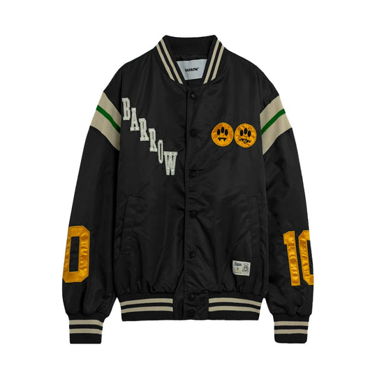 Barrow Unisex Logo Print Bomber Jacket S5BWUABO027-110 Nero/Black