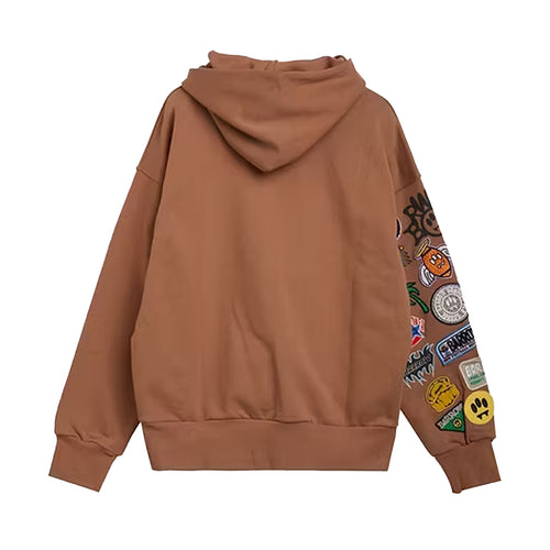 Barrow Unisex Patch Hoodie S5BWUAHS017-094 Fango/Mud