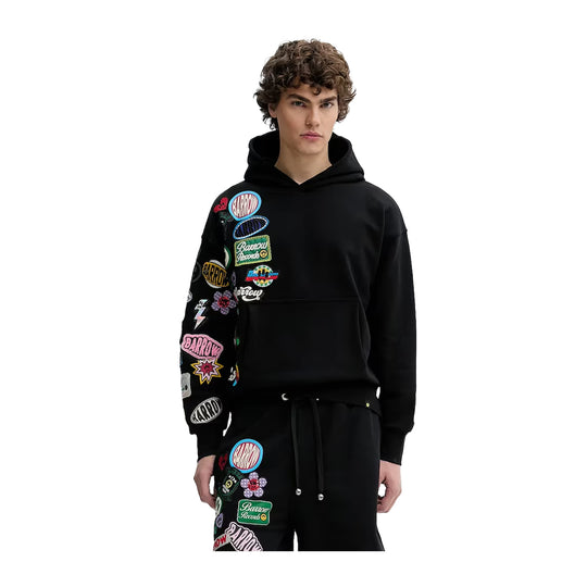 Barrow Unisex Patch Hoodie S5BWUAHS017-110 Nero/Black