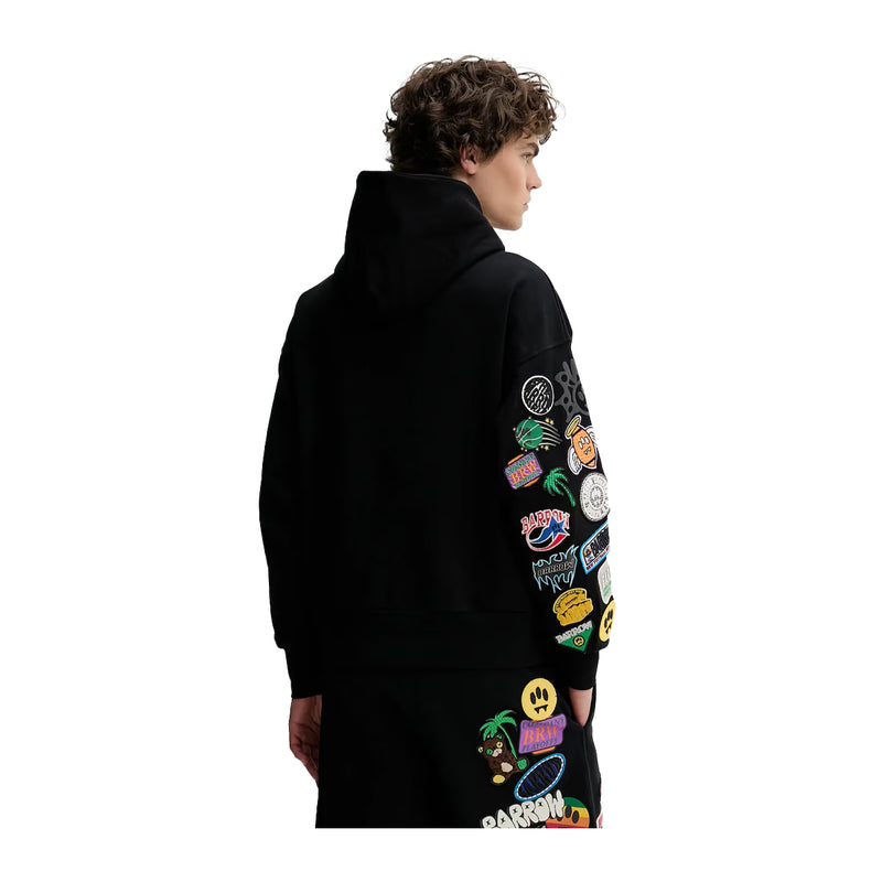 Barrow Unisex Patch Hoodie S5BWUAHS017-110 Nero/Black
