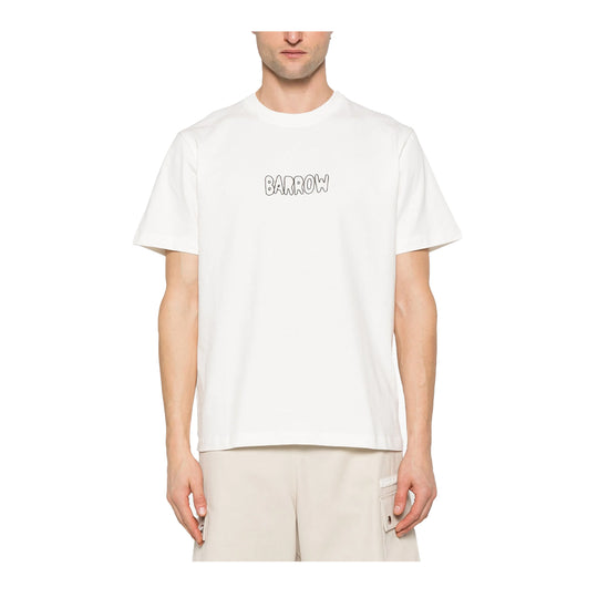 Barrow Unisex Graphic Print Crew Neck T-Shirt S5BWUATH053-002 Off White