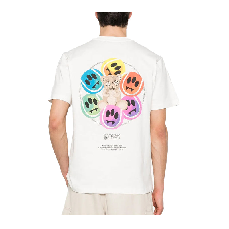 Barrow Unisex Graphic Print Crew Neck T-Shirt S5BWUATH053-002 Off White