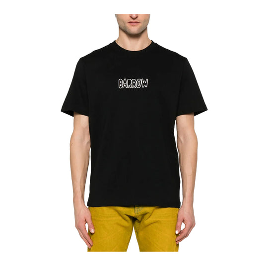 Barrow Unisex Graphic Print Crew Neck T-Shirt S5BWUATH053-110 Nero/Black