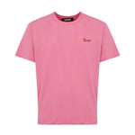 Barrow Unisex Cream Print Crew Neck T-Shirt S5BWUATH161-BW036 Prism Pink