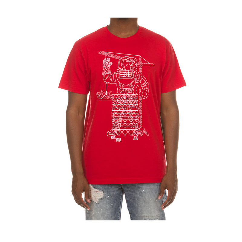 Billionaire Boys Club Mens Build Crew Neck T-Shirt 1210-066 Red