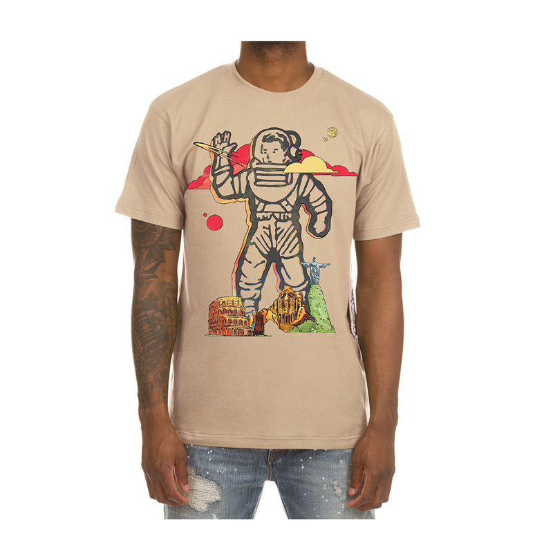 Billionaire Boys Club Mens Astro Wonder Crew Neck T-Shirt 2207-621 Ivory Cream