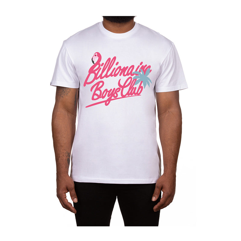 Billionaire Boys Club Mens Flamillionaire Crew Neck T-Shirt 841-3207-239 Bleach White
