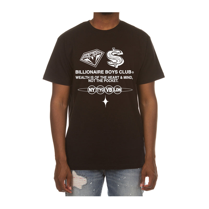 Billionaire Boys Club Mens Wealth Crew Neck T-Shirt 841-3209-011 Black