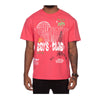 Billionaire Boys Club Mens Around The World Knit Crew Neck T-Shirt 841-3310-632 Rouge Red