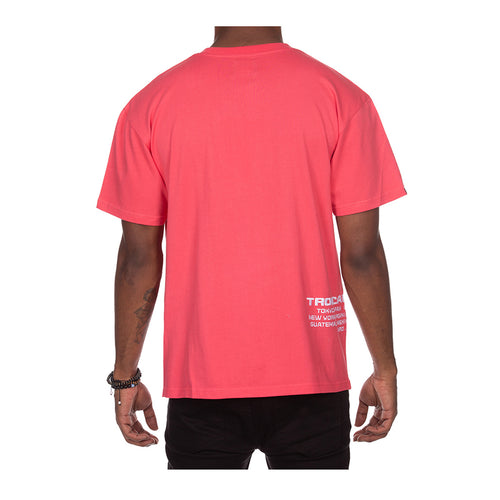 Billionaire Boys Club Mens Around The World Knit Crew Neck T-Shirt 3310-632 Rouge Red