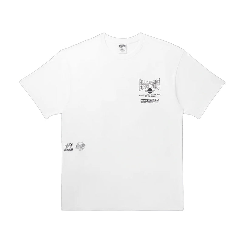 Billionaire Boys Club Mens Whim Records Crew Neck T-Shirt 4209-239 Bleach White