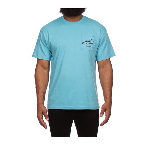 Billionaire Boys Club Mens Heart And Mind Knit Crew Neck T-Shirt 4307-634 Blue Mist