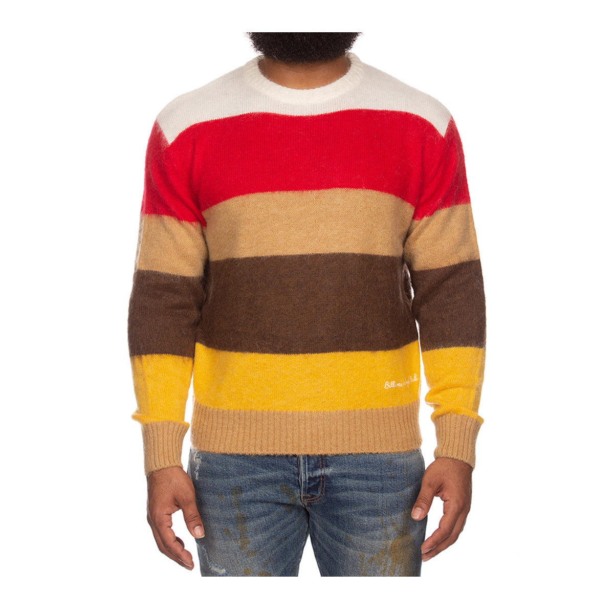Billionaire Boys Club Mens Sunset Sweater 8500-100 Whisper White/Multicolor