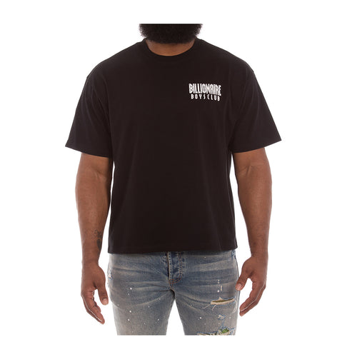 Billionaire Boys Club Mens Insignia Knit Cropped Crew Neck T-Shirt 2311-001 Black