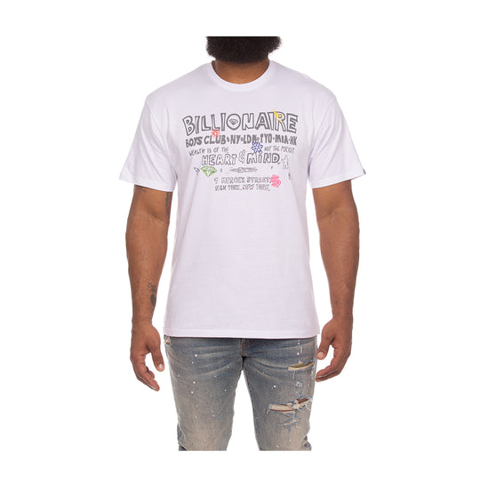 Billionaire Boys Club Mens Satelittes Knit Crew Neck T-Shirt 3300-100 White