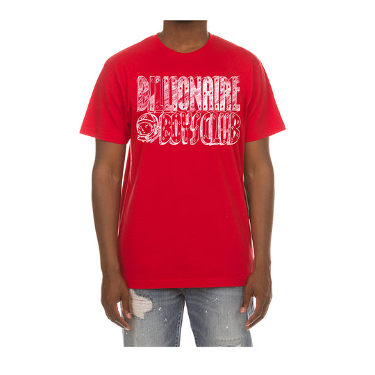 Billionaire Boys Club Mens Sketch Crew Neck T-Shirt 4200-640 Red