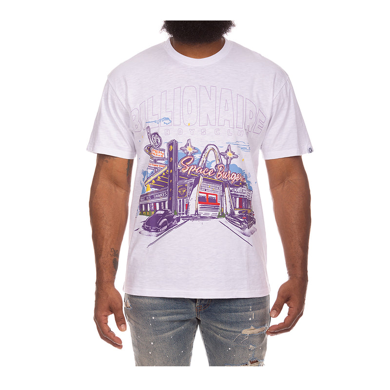 Billionaire Boys Club Mens Diner Knit Crew Neck T-Shirt 4302-100 White
