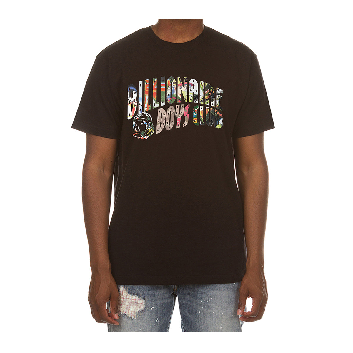 Billionaire Boys Club Mens Curve Collage Crew Neck T-Shirt 861-2204-001 Black