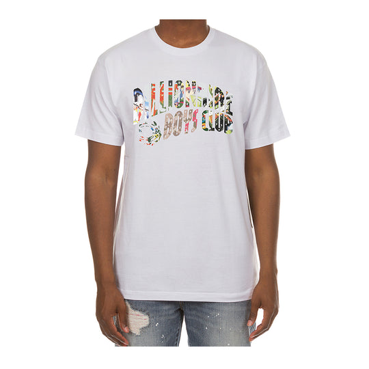 Billionaire Boys Club Mens Curve Collage Crew Neck T-Shirt 861-2204-100 White