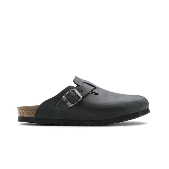 Birkenstock Unisex Boston NU Oiled Clogs 0059461 Black, Regular Width