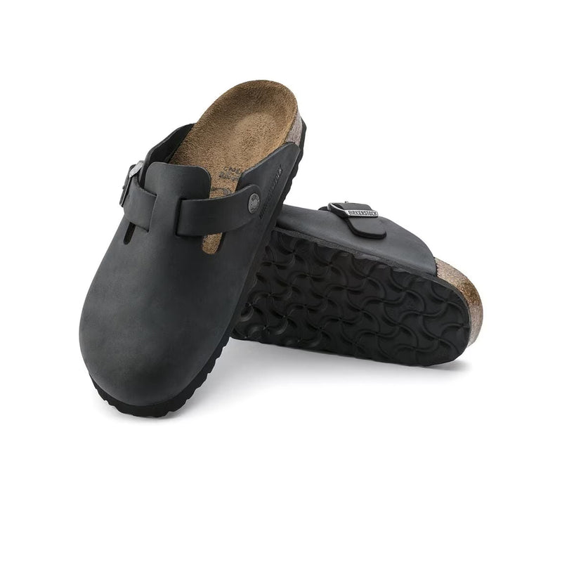 Birkenstock Unisex Boston NU Oiled 0059461 Black, Regular Width