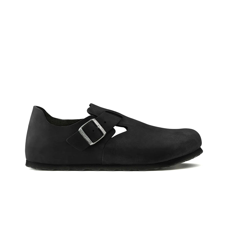Birkenstock Unisex London Oiled Leather Sandals 0166541 Black, Regular Width