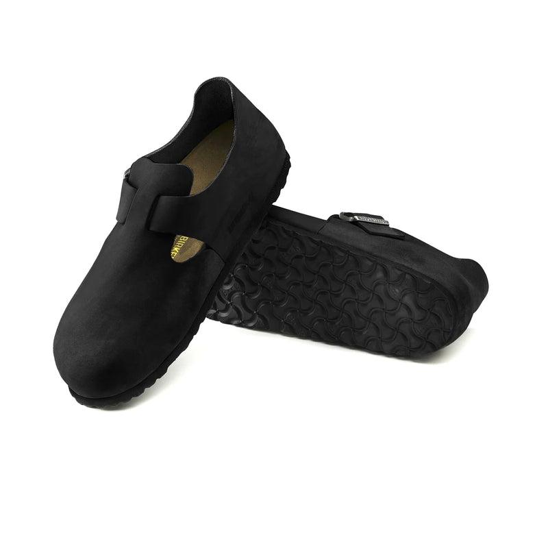 Birkenstock Unisex London Oiled Leather Sandals 0166541 Black, Regular Width