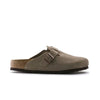 Birkenstock Unisex Boston Soft Footbed Suede Leather Clogs 0560773 Taupe, Narrow Width