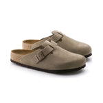 Birkenstock Unisex Boston Soft Footbed Suede Leather Clogs 0560773 Taupe, Narrow Width
