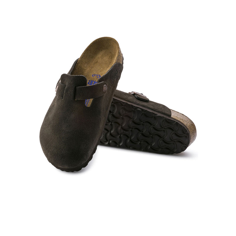 Birkenstock Unisex Boston Soft Footbed Suede Leather Clogs 066046 Mocha, Regular Width