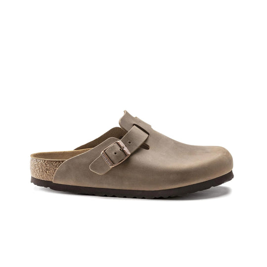 Birkenstock Unisex Boston Oiled Leather Clogs 0960811 Tobacco Brown, Regular Width