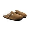 Birkenstock Unisex Boston Shearling Suede leather Sandals 1001140 Mink, Narrow Width