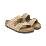 Birkenstock Unisex Arizona Soft Footbed Nubuck 1019016 Sandcastle, Narrow Width