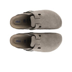 Birkenstock Unisex Boston Soft Footbed Suede Leather Clogs 1020526 Stone Coin, Narrow Width