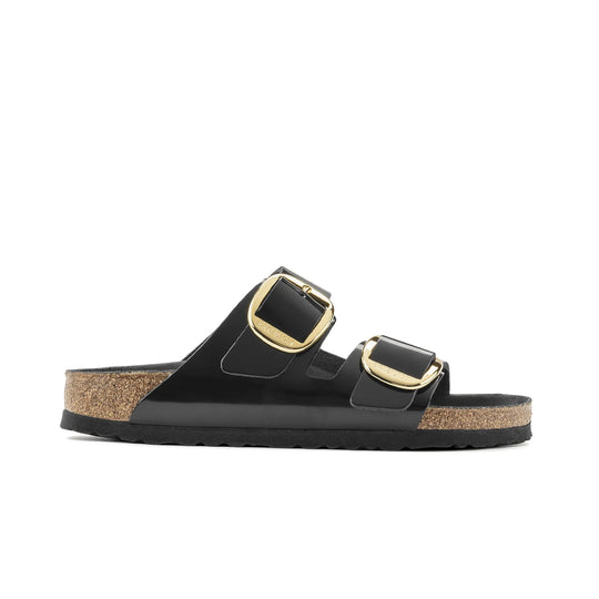 Birkenstock Unisex Arizona Big Buckle Sandals 1021476 High Shine Black, Narrow Width