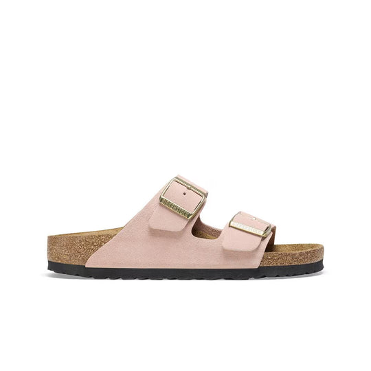 Birkenstock Unisex Arizona Suede Sandals 1026170 Light Rose, Regular Width