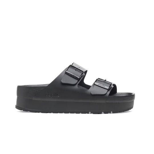 Birkenstock Unisex Arizona Platform Exq Leather 1026918 Black, Narrow Width
