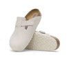 Birkenstock Unisex Boston Soft Footbed Suede 1027693 Antique White, Narrow Width