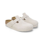Birkenstock Unisex Boston Soft Footbed Suede 1027693 Antique White, Narrow Width