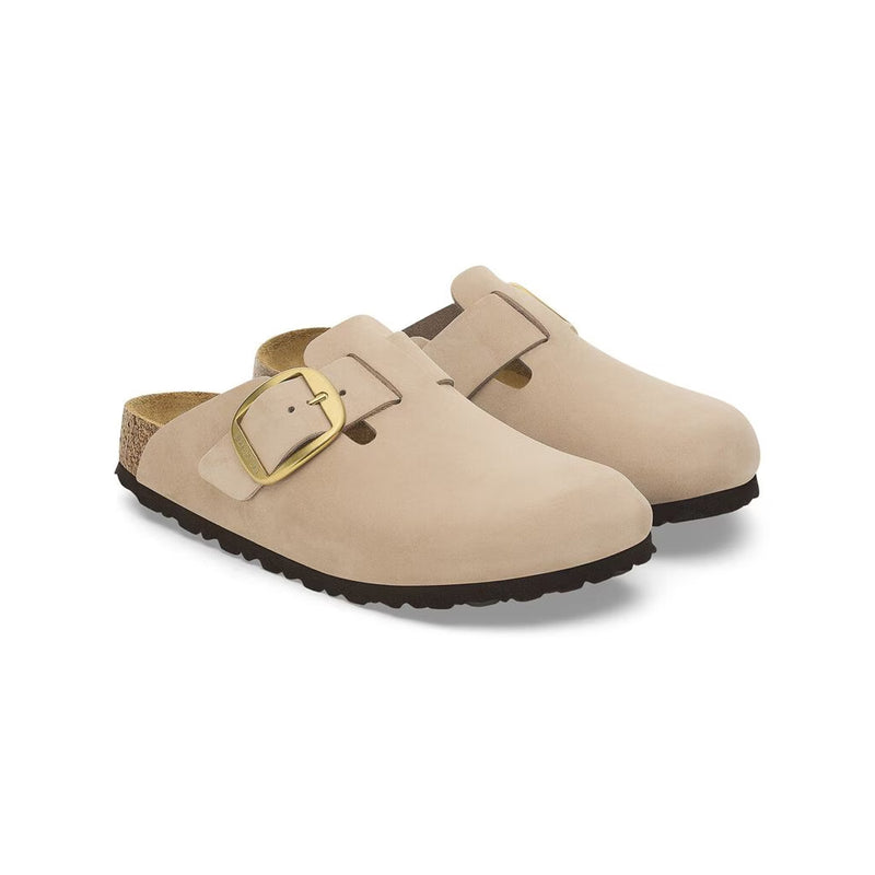 Birkenstock Unisex Boston Big Buckle Nubuck 1028052 Sandcastle, Narrow Width