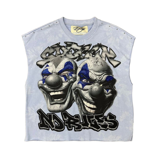 BKYS Mens Sinner Club Sleeveless Shirt MT1548 Ice