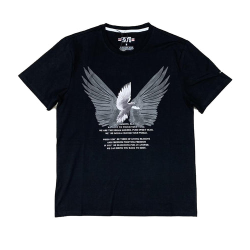 BKYS Mens Fly Crew Neck T-Shirt T131 Black