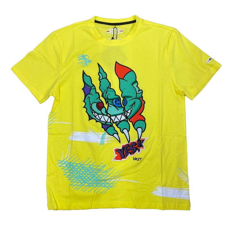BKYS Mens Got-Cha Crew Neck T-Shirt T452 Lemon