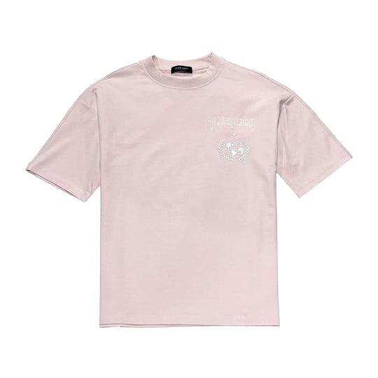 Black Label Mens Denomination Crew Neck T-Shirt 2621 Pink