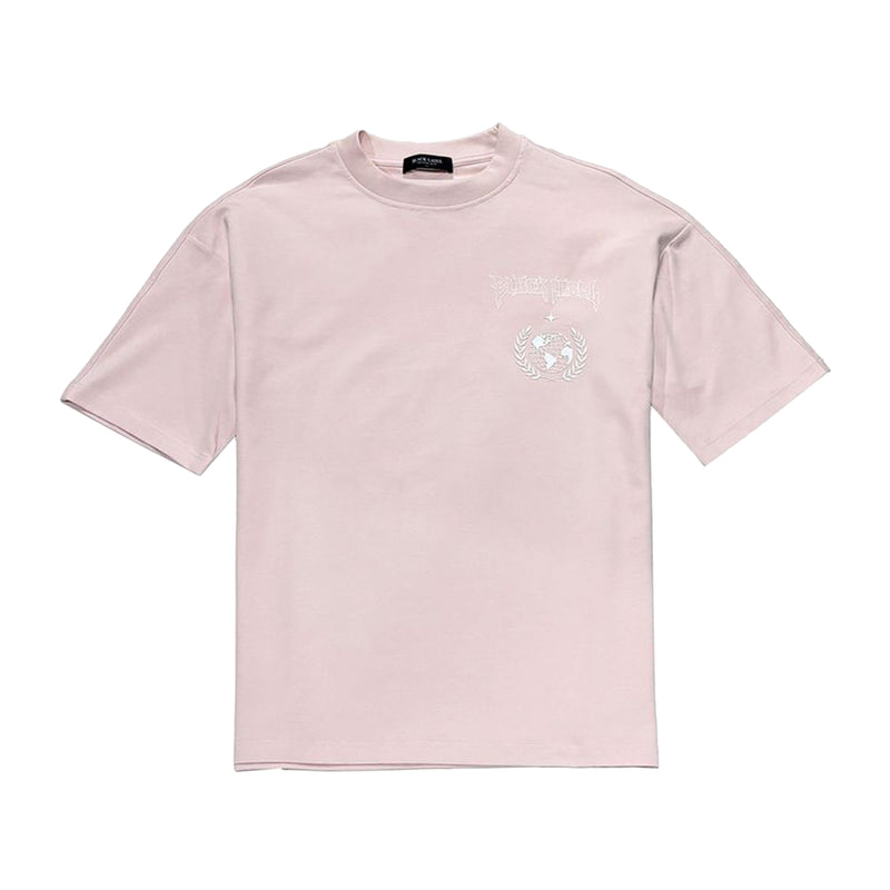 Black Label Mens Denomination Crew Neck T-Shirt 2621 Pink