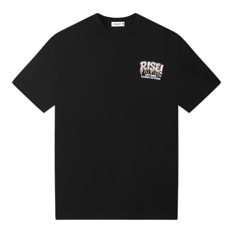 Black Label Mens Rise Crew Neck T-Shirt 521 Black