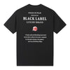 Black Label Mens Premium Wear Crew Neck T-Shirt 523 Black