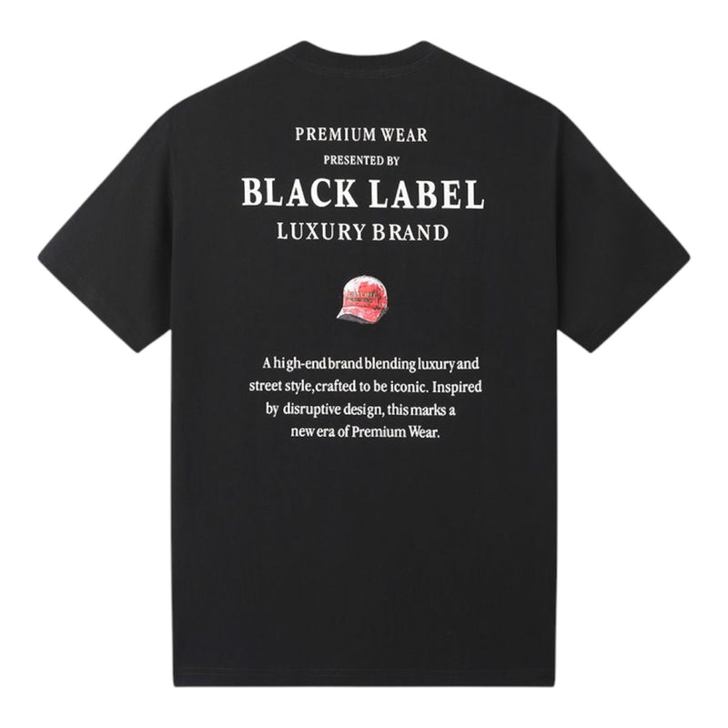 Black Label Mens Premium Wear Crew Neck T-Shirt 523 Black