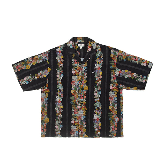 BLDG4 Mens I Love Woven Button Front Shirt C51-1604 Black